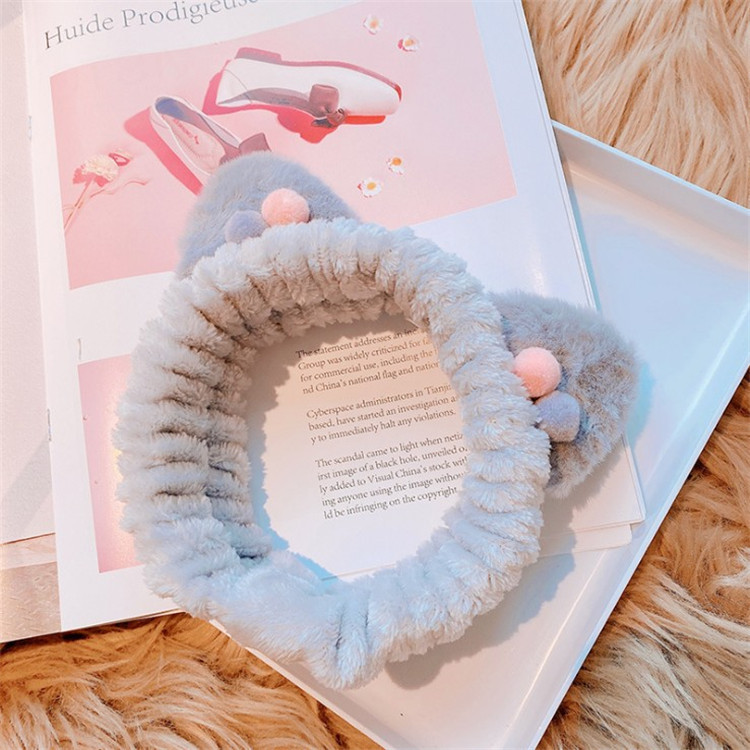 Three-dimensional Plush Cat Ears Headband Ladies Face Wash Makeup Hair Band - Image 7