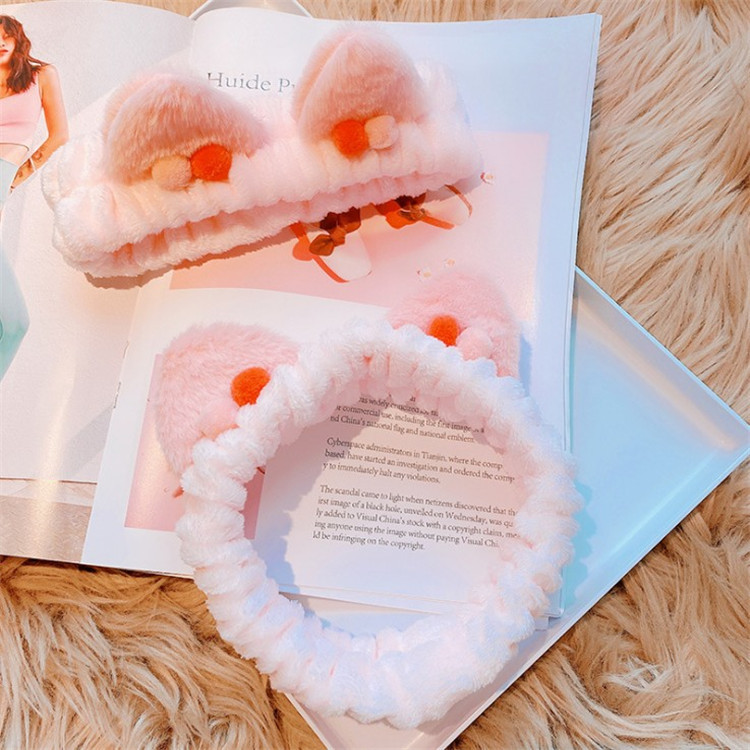 Three-dimensional Plush Cat Ears Headband Ladies Face Wash Makeup Hair Band - Image 5