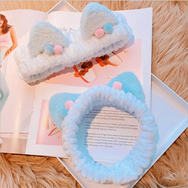 Three-dimensional Plush Cat Ears Headband Ladies Face Wash Makeup Hair Band - Image 2
