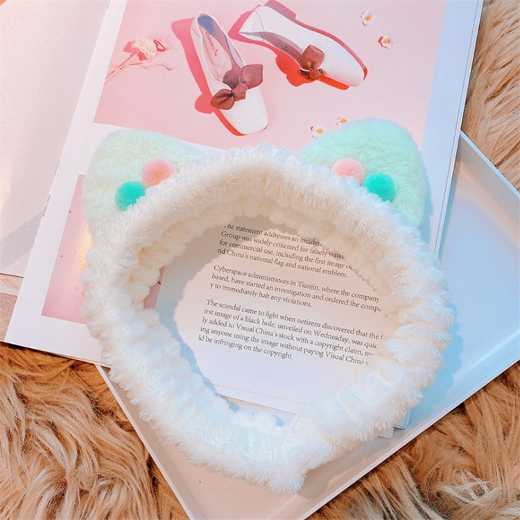 Three-dimensional Plush Cat Ears Headband Ladies Face Wash Makeup Hair Band - Image 4