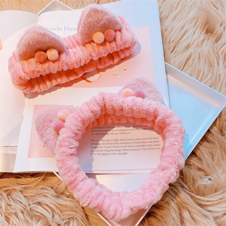 Three-dimensional Plush Cat Ears Headband Ladies Face Wash Makeup Hair Band - Image 6