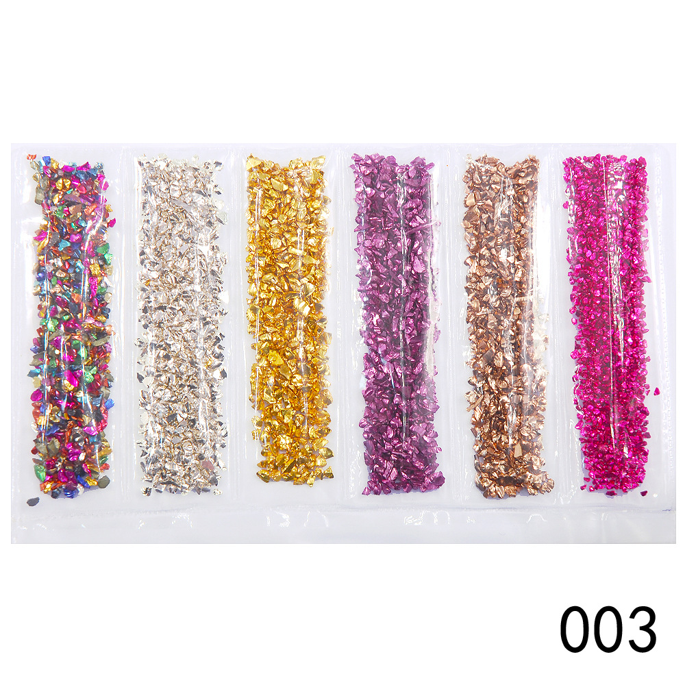 Nail Supplies, Diamond Glass Fragments, Gold And Silver Broken Glass Nails - Image 8