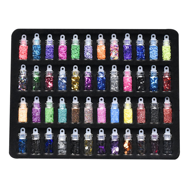 DIY 48 color glass bottle glitter sequin manicure jewelry - Image 2