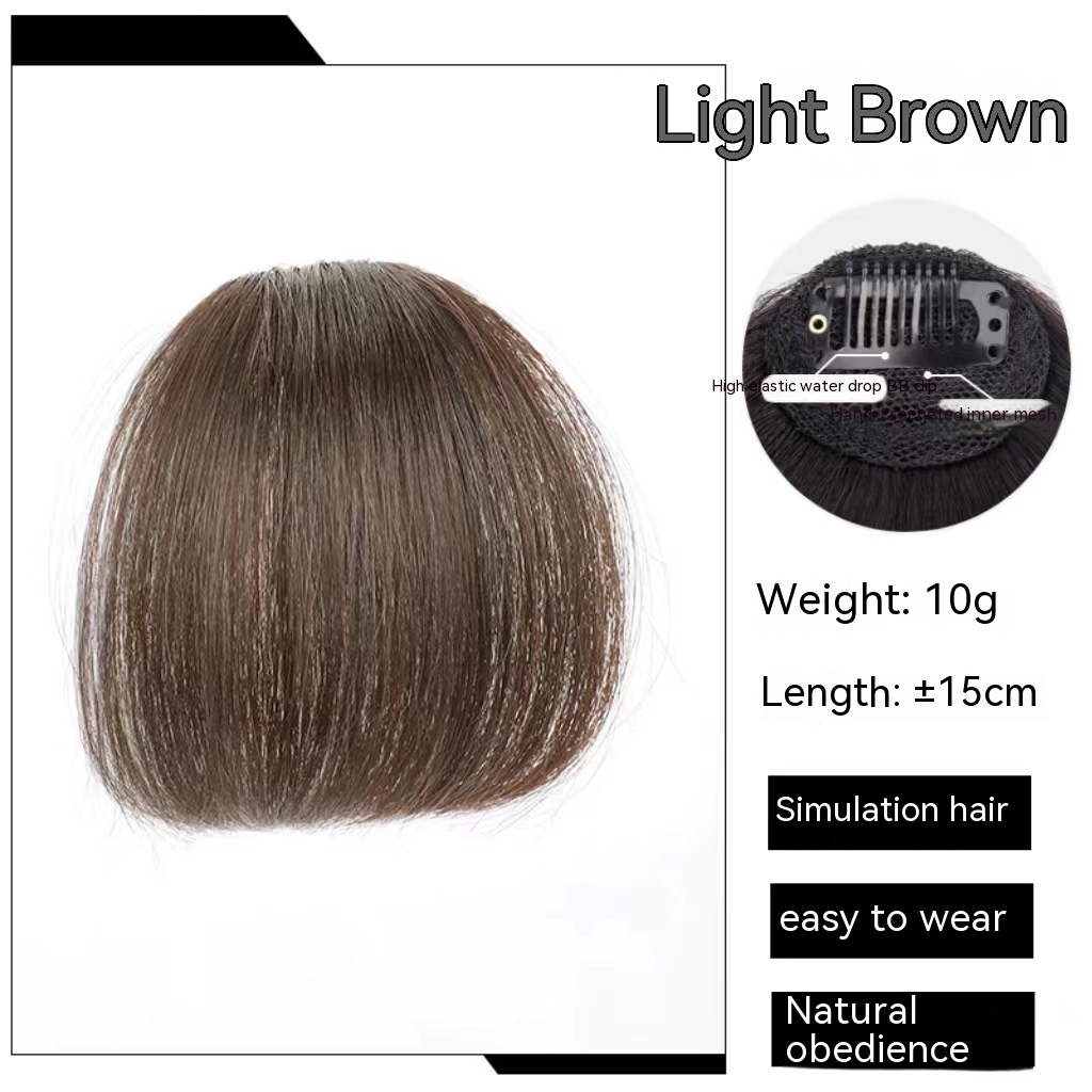 Natural Forehead Artificial Hair Straight Bangs Wig Set Seamless Invisible Wig Set - Image 4