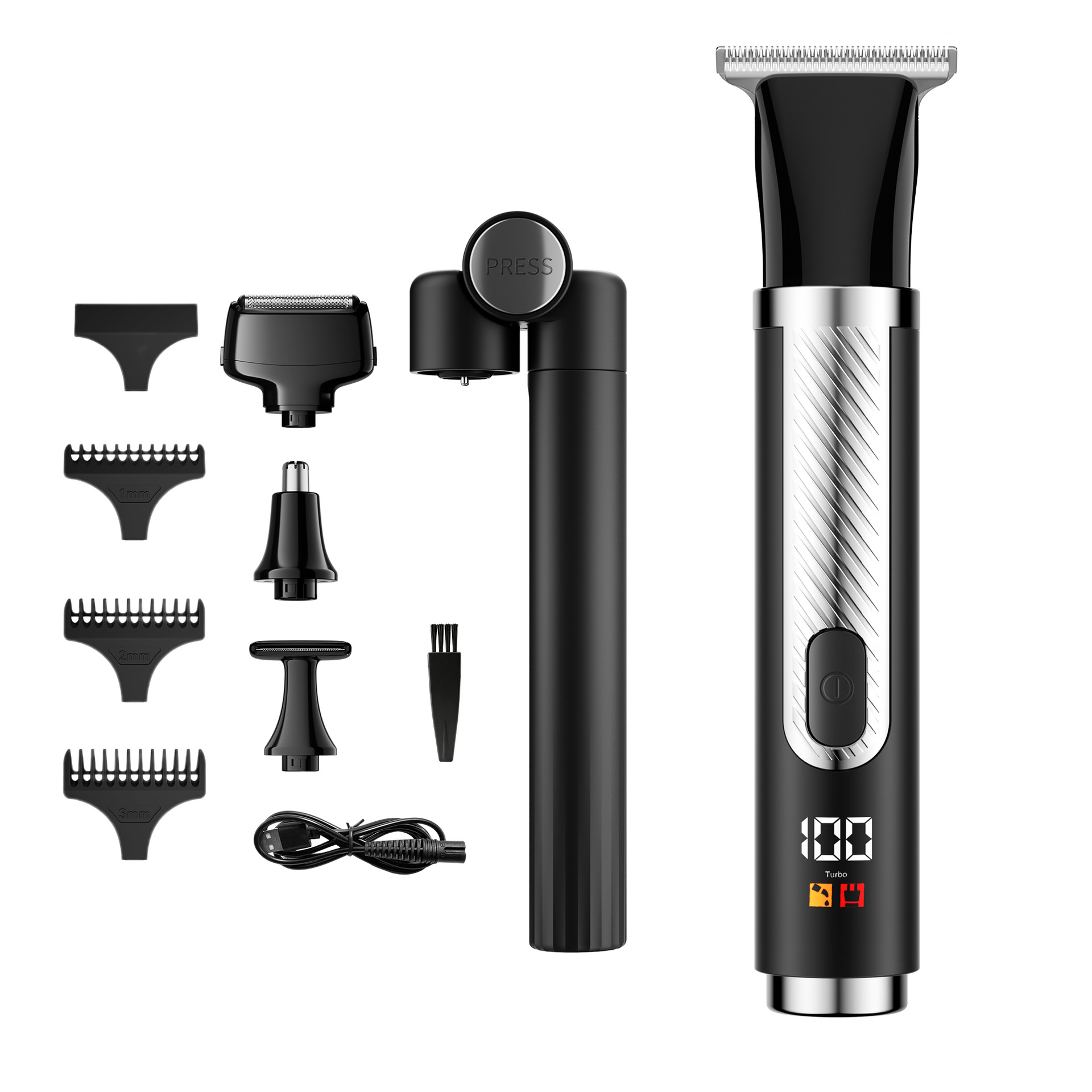 LED-Display 4-in-1 Multifunctional Mens Grooming Kit With Body Hair Trimmer - Image 2