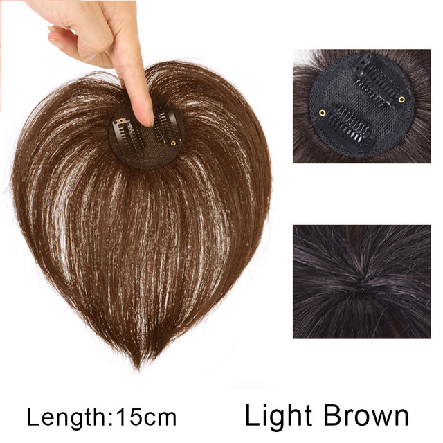 Women's Head Hair Replacement Center-parted Wig Air Side Bangs Two-card Straight Hair