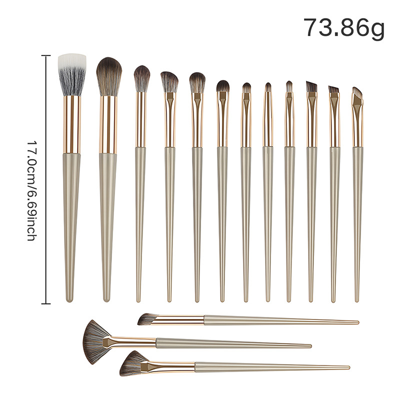 15 Makeup Brushes Suit Face Powder Dotted Color Blooming