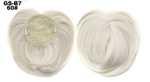 High Temperature Silk Chemical Fiber Wig Top Heart Bangs, Peach Heart Bangs On The Top Of TheHead - Image 3