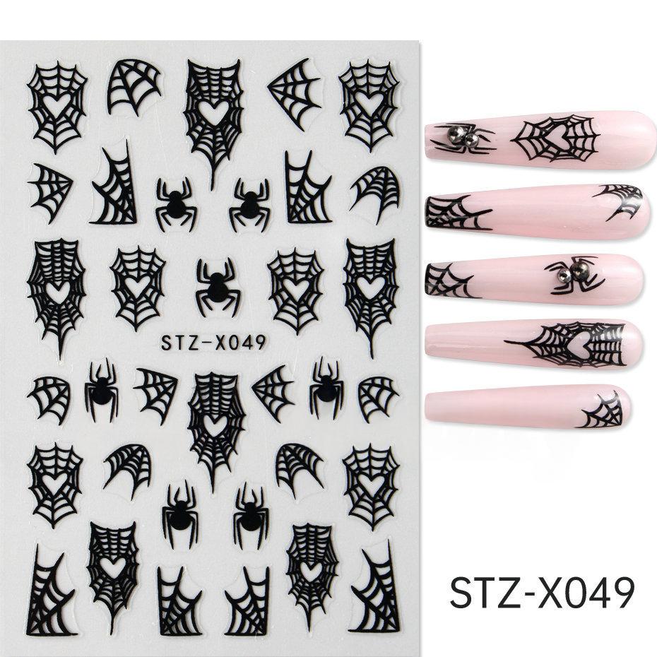 Nail Art Stickers Valentines Day Black-and-white Heart French-style With Irregular Line Designs - Image 17