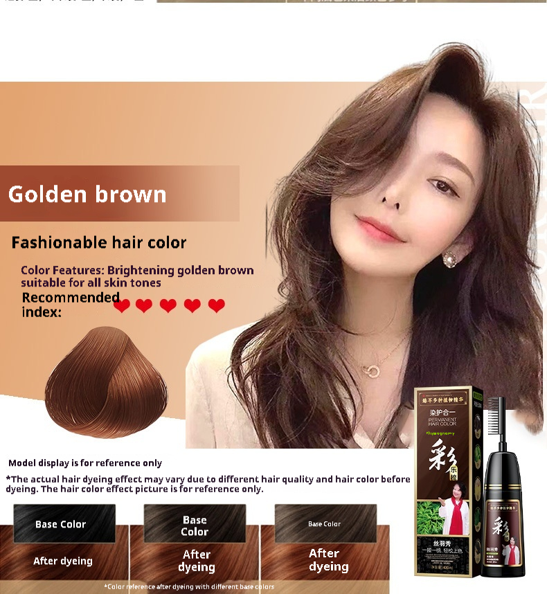 Plant Pure Hair Dye Color Hair Dyeing Cover White Hair Hair Color Cream - Image 6