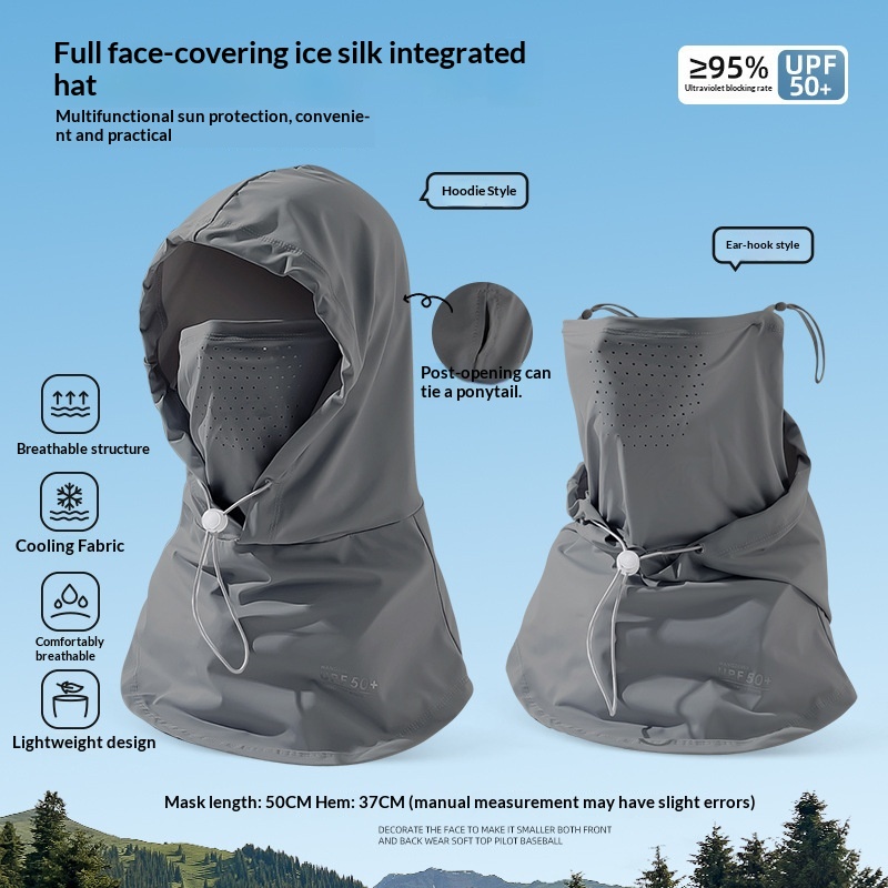 Full-face Sun Protection Mask UV-blocking Breathable One-piece Face Shield For Cycling - Image 7