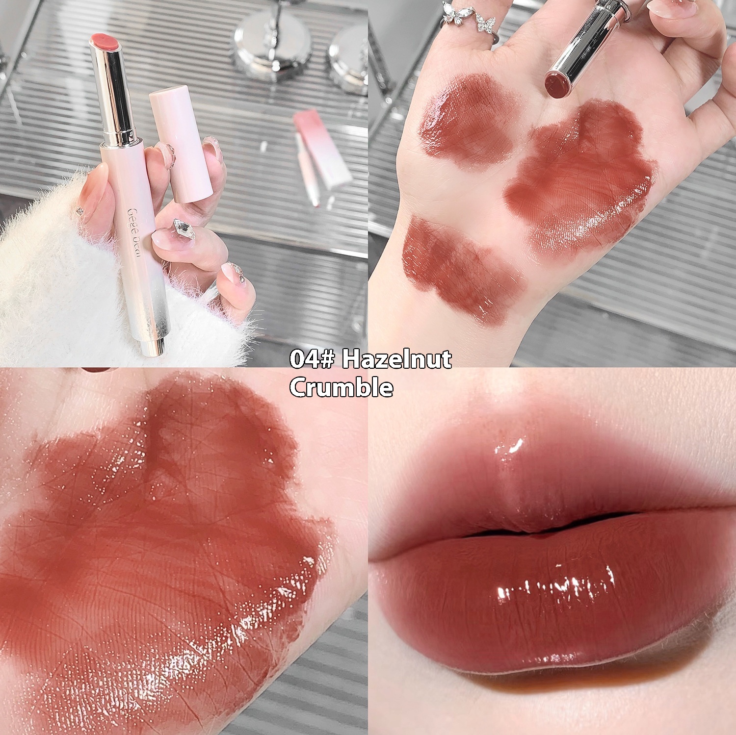 Solid Lip Gloss Water Light Mirror Press Lipstick - Image 4