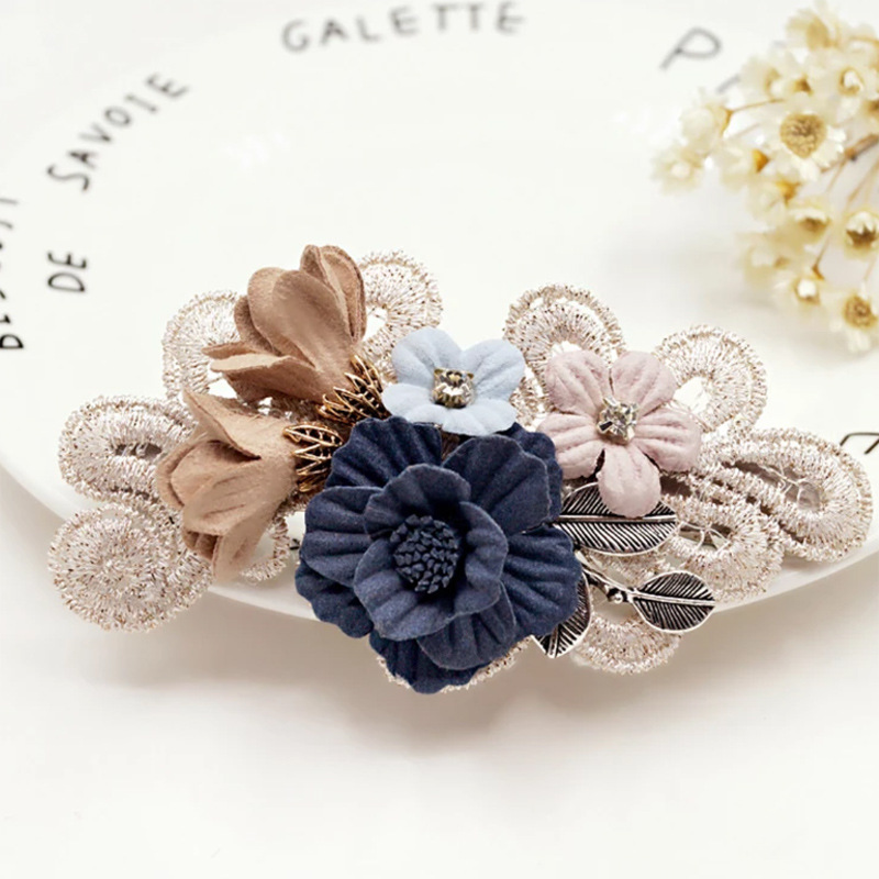 Handmade Bow Hair Accessories Barrettes Hair Ring Pearl Elegant Girl Headdress Flower - Image 2