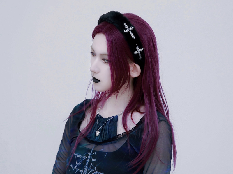 Handmade Headdress Punk Style Bow Love Black Sweet Hairpin - Image 3