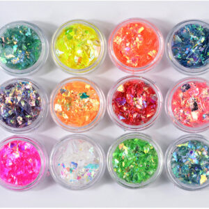 12 colors nail art colorful shell paper