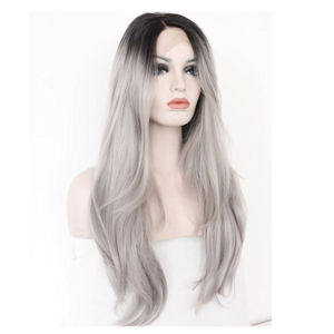 Grey hand hook lace wig