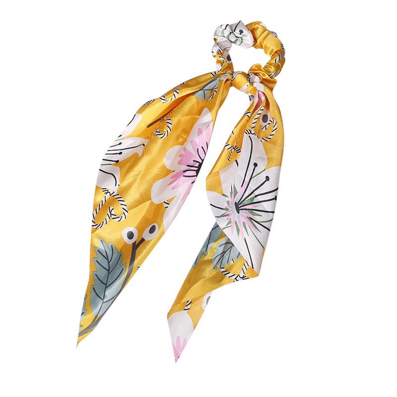 Fashion Long Streamer Printed Fabric Tie Hair Accessory For Ponytail Tie-up Hair Top Cuft