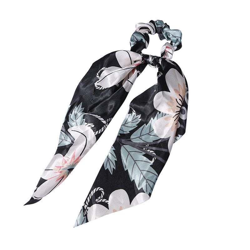 Fashion Long Streamer Printed Fabric Tie Hair Accessory For Ponytail Tie-up Hair Top Cuft - Image 6