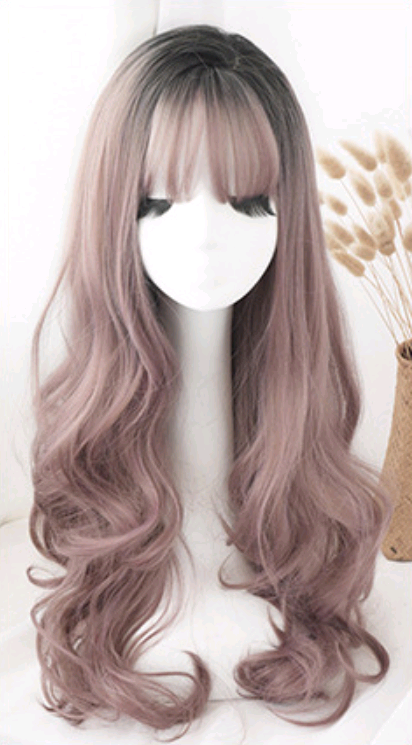 Fashion big wavy long curly pear flower air bangs chemical fiber wig headgear - Image 4