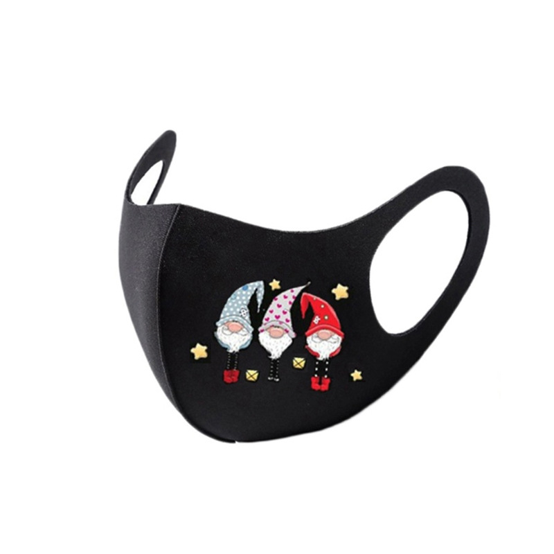 Christmas print autumn and winter ice silk mask