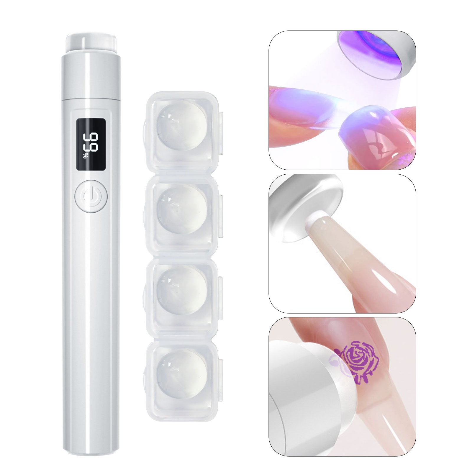 Handheld Portable Manicure Word Bracket Stickers Wear Nail Tip Heating Lamp - Image 2