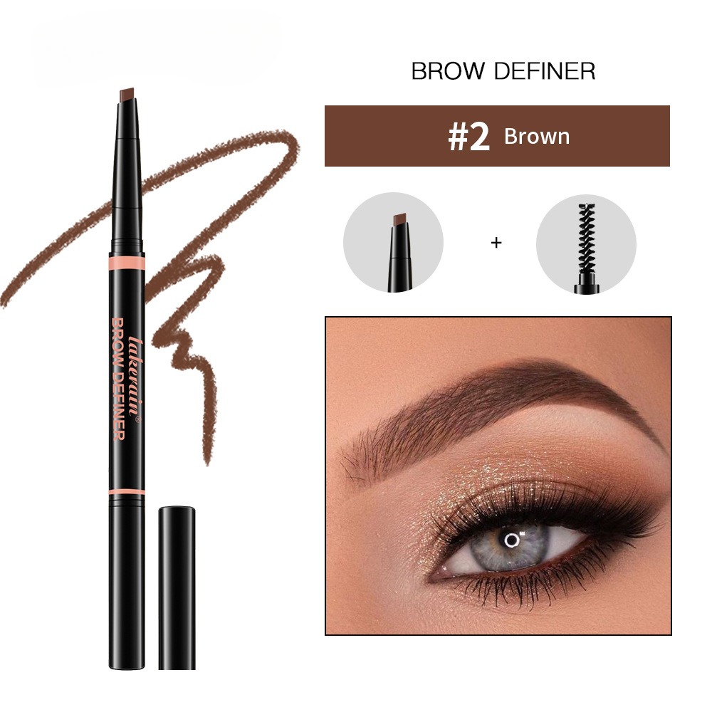 Waterproof And Sweat-proof Distinct Look Three-dimensional Line Carving Triangle Eyebrow Pencil - Image 2