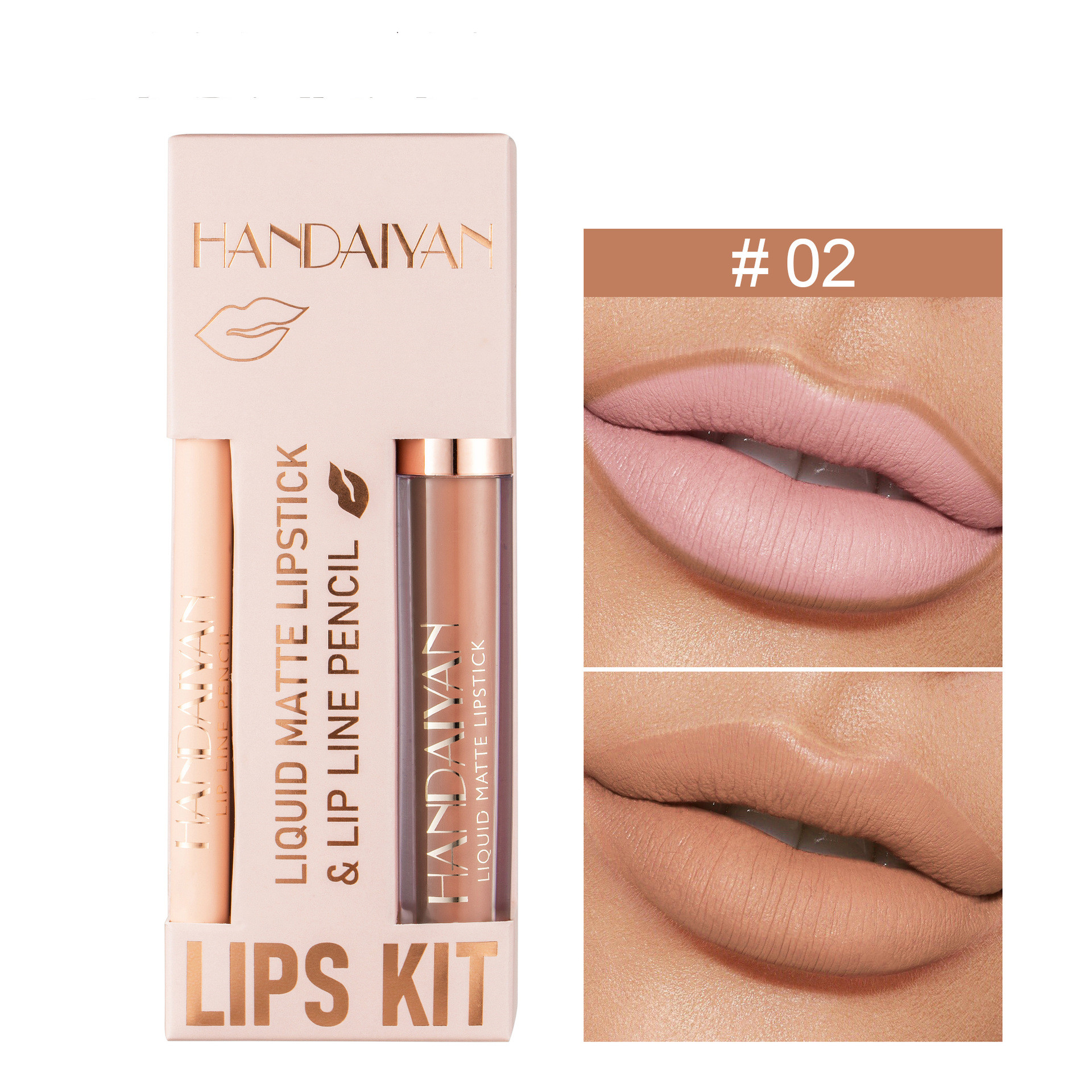 Liner Lip Glaze Set Waterproof No Stain On Cup Velvet Matte Lipstick - Image 2