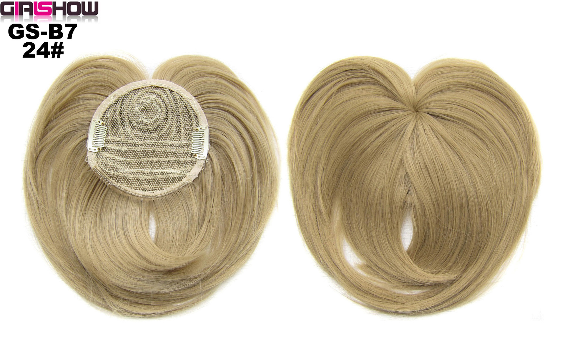 High Temperature Silk Chemical Fiber Wig Top Heart Bangs, Peach Heart Bangs On The Top Of TheHead - Image 16