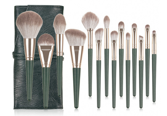 14 Green Cloud Makeup Brushes Suit Super Soft - Image 3