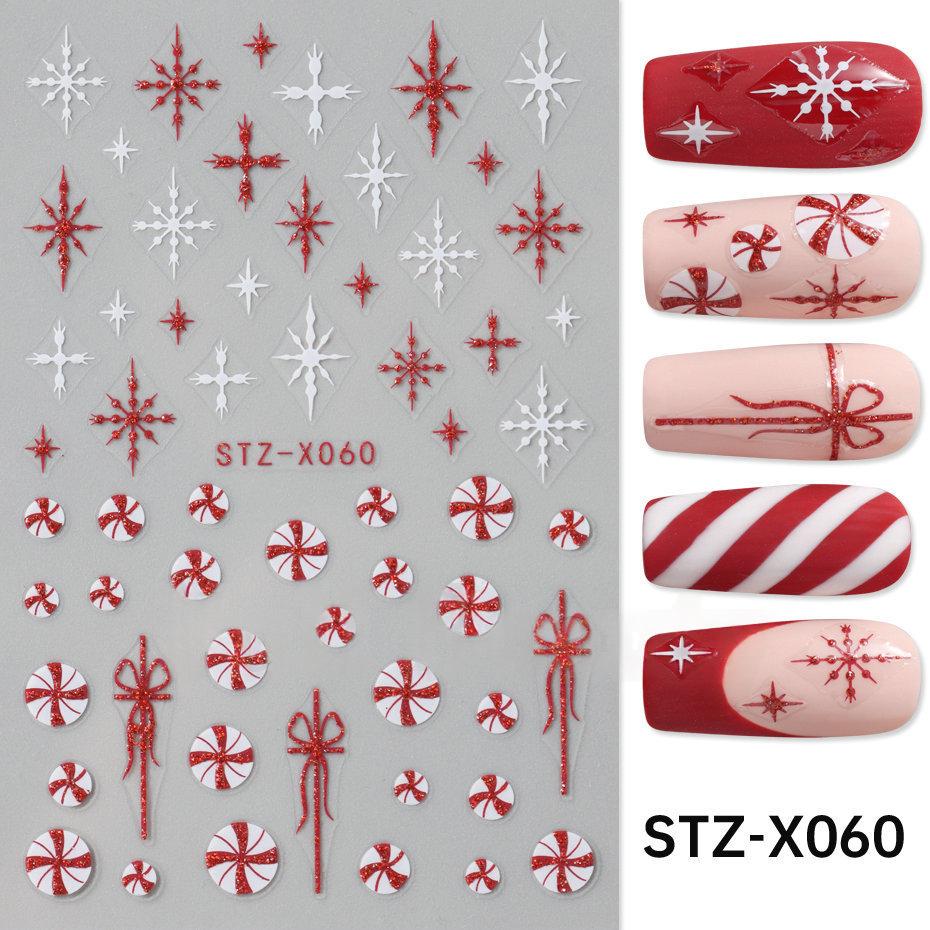 Nail Art Stickers Valentines Day Black-and-white Heart French-style With Irregular Line Designs - Image 6