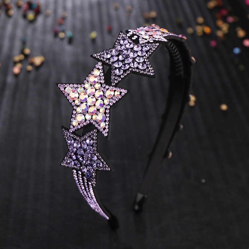 Korean Style Five-pointed Star Headband Czech Drill Headdress - Image 4