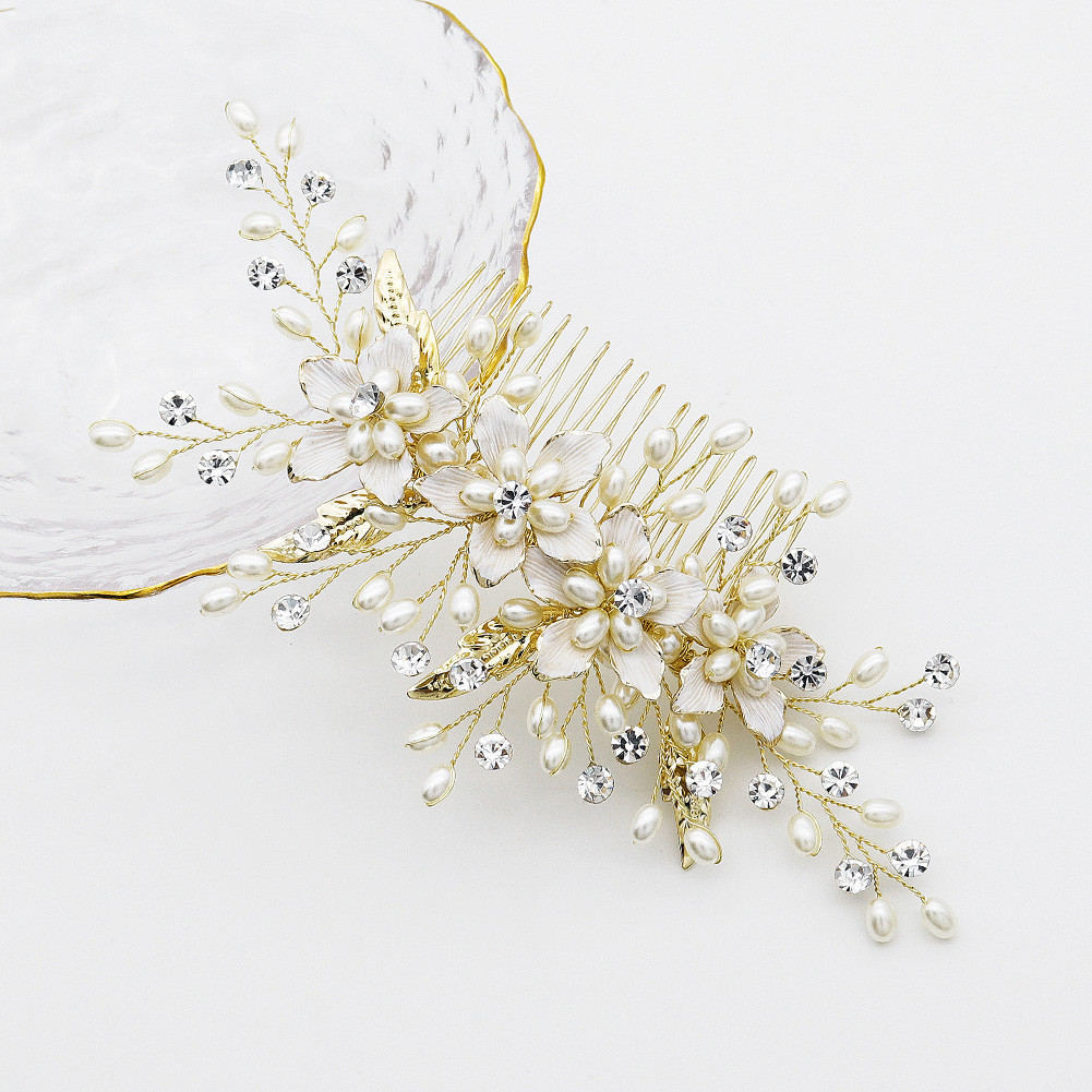 Flowers and leaves in hair ornaments