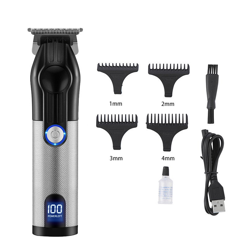 LCD Digital Display USB Charging Retro Oil Head Carving Hair Clipper - Image 6