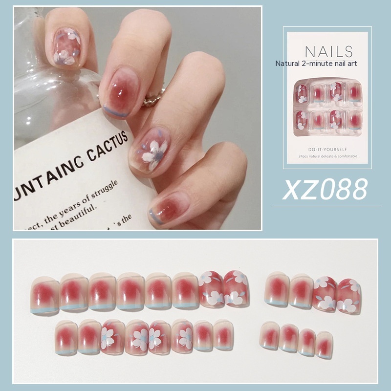 Nail Beauty New Hand-painted Fake Nail Tip Tulip Patch - Image 17