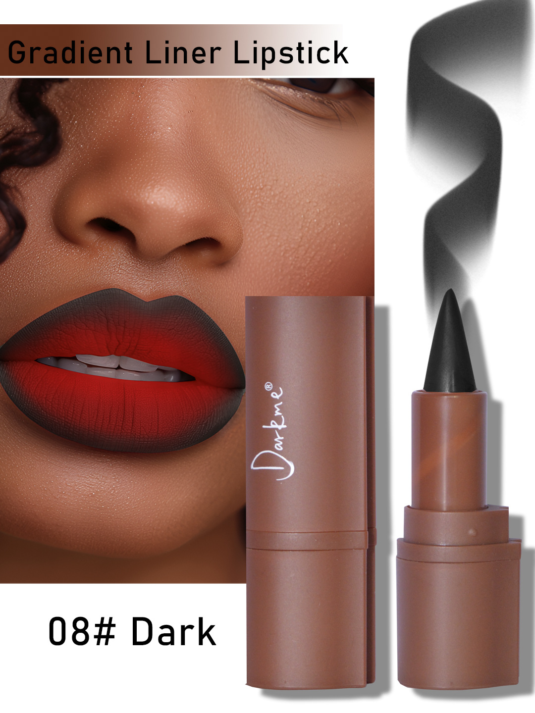 Gradient Coloring Lip Liner Matte Finish Mixed Dark Lipstick Waterproof - Image 8