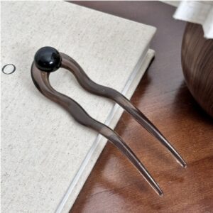U-shaped retro hairpin-black-1 piece