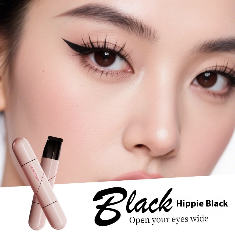 Waterproof Not Smudge Precise Outline Natural Long Lasting Integrated Double-headed Eyeliner Stamp Pen - Image 4