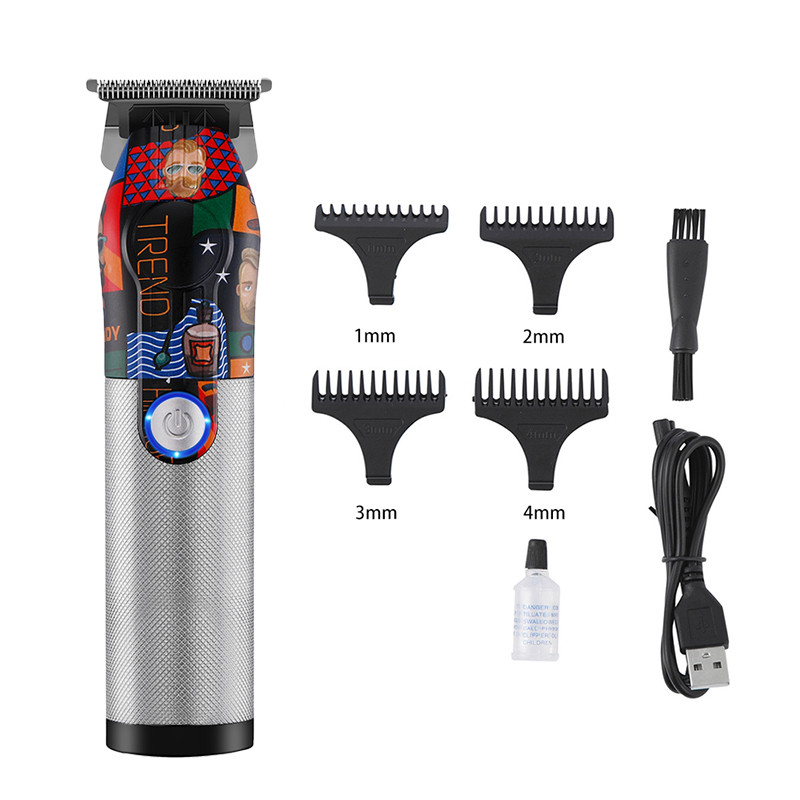 LCD Digital Display USB Charging Retro Oil Head Carving Hair Clipper - Image 3
