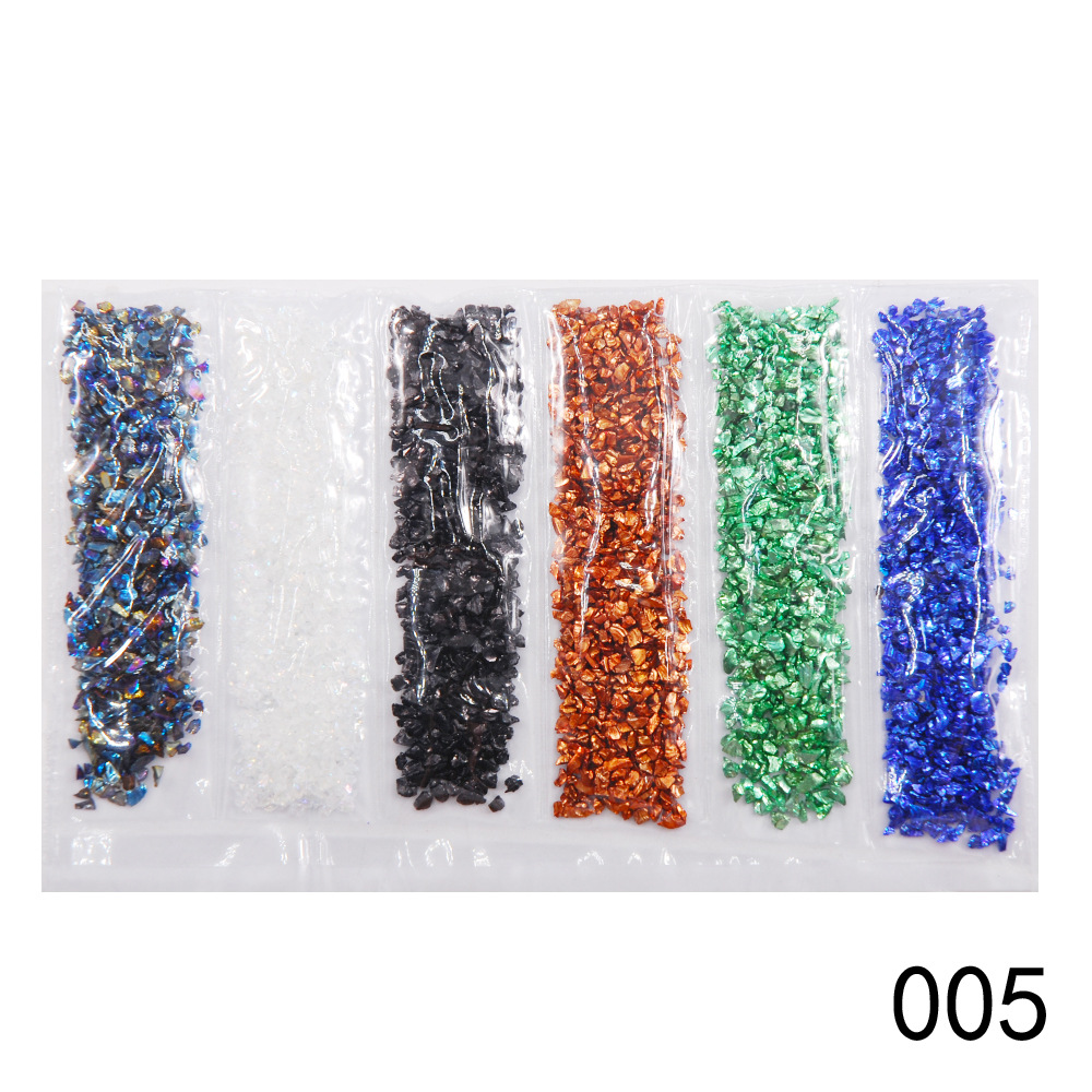Nail Supplies, Diamond Glass Fragments, Gold And Silver Broken Glass Nails - Image 9