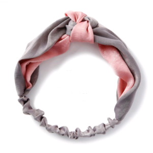 Two-color stitching Chinese knot wide-brimmed cross hair band retro satin middle knotted color headband headband