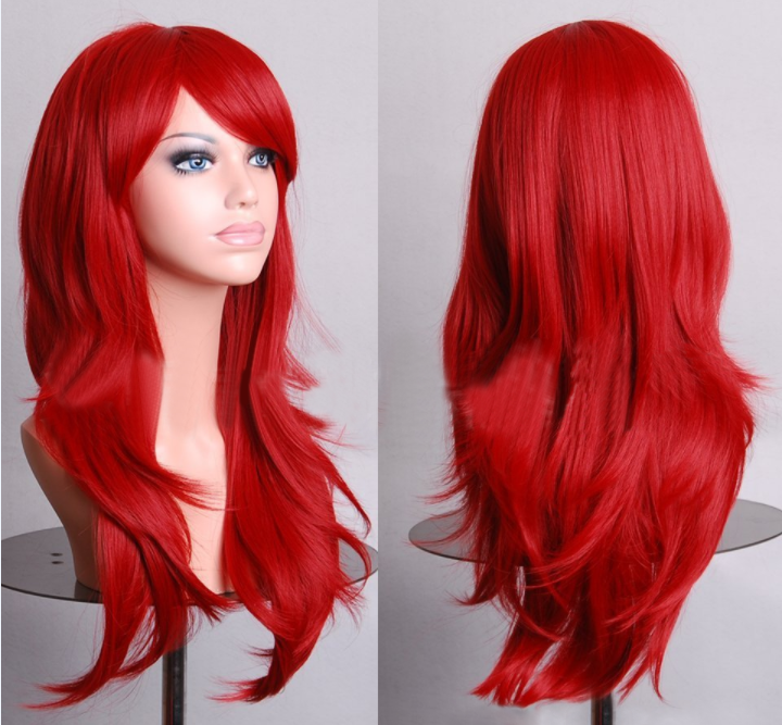 AliExpress best selling cos long scroll anime cosplay color Europe and America wig foreign trade gold models factory direct - Image 9