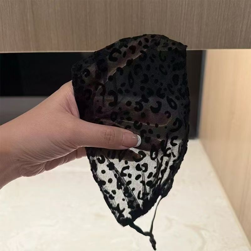 Women's Summer Lightweight Lace Leopard-Print Polyester Mask