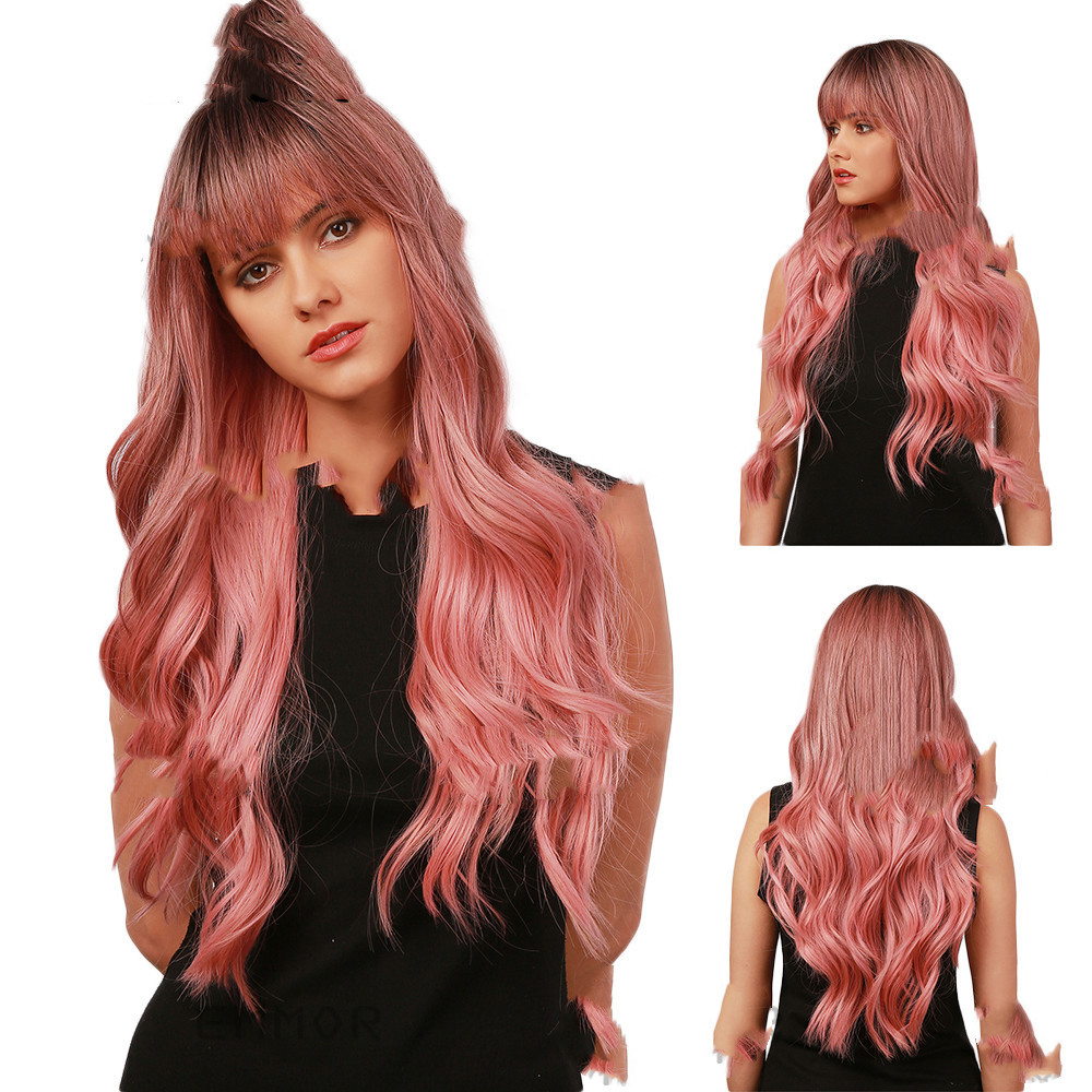 European And American Headgear Waist Long Curly Hair Gradient Big Wave Anime - Image 2