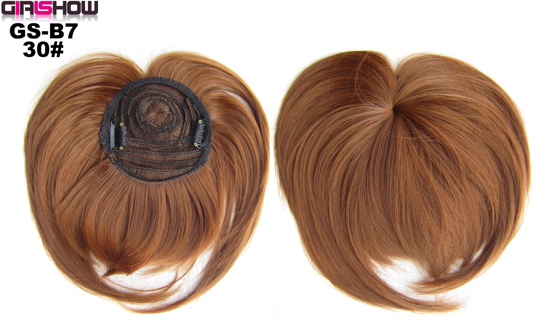 High Temperature Silk Chemical Fiber Wig Top Heart Bangs, Peach Heart Bangs On The Top Of TheHead - Image 13