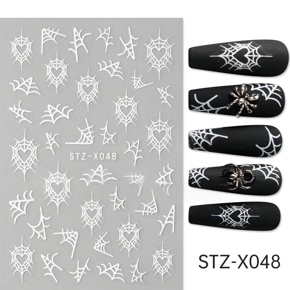 Nail Art Stickers Valentines Day Black-and-white Heart French-style With Irregular Line Designs - Image 16