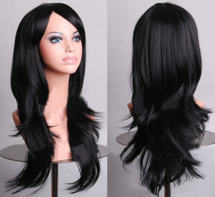 AliExpress best selling cos long scroll anime cosplay color Europe and America wig foreign trade gold models factory direct - Image 4