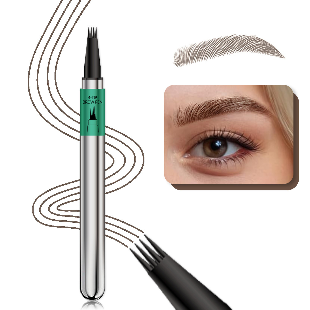 Four-claw Smudge-proof Wild Eyebrow Pencil - Image 2