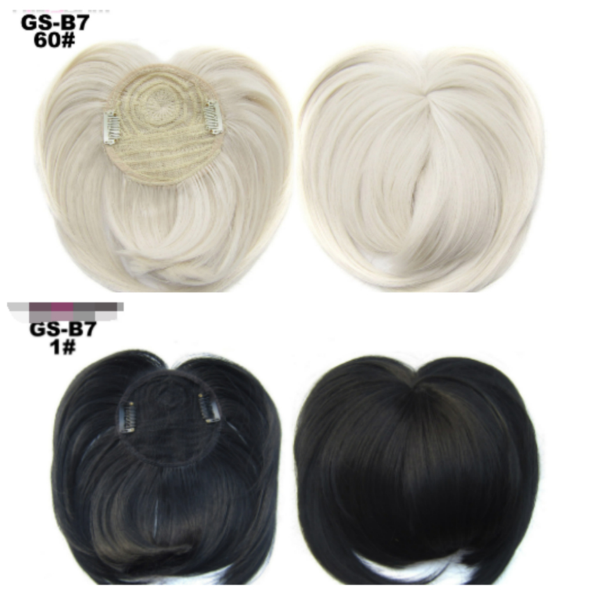 High Temperature Silk Chemical Fiber Wig Top Heart Bangs, Peach Heart Bangs On The Top Of TheHead - Image 24