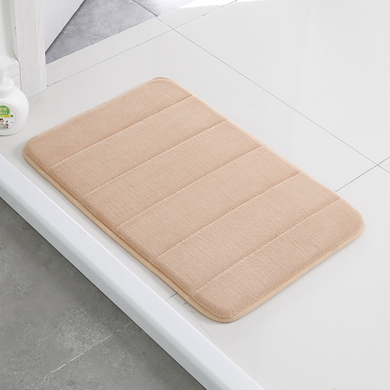 Home Bath Mat Coral Fleece Bathroom Carpet Water Absorption Non-slip Memory Foam Absorbent Washable Rug Toilet Floor Mat - Image 3