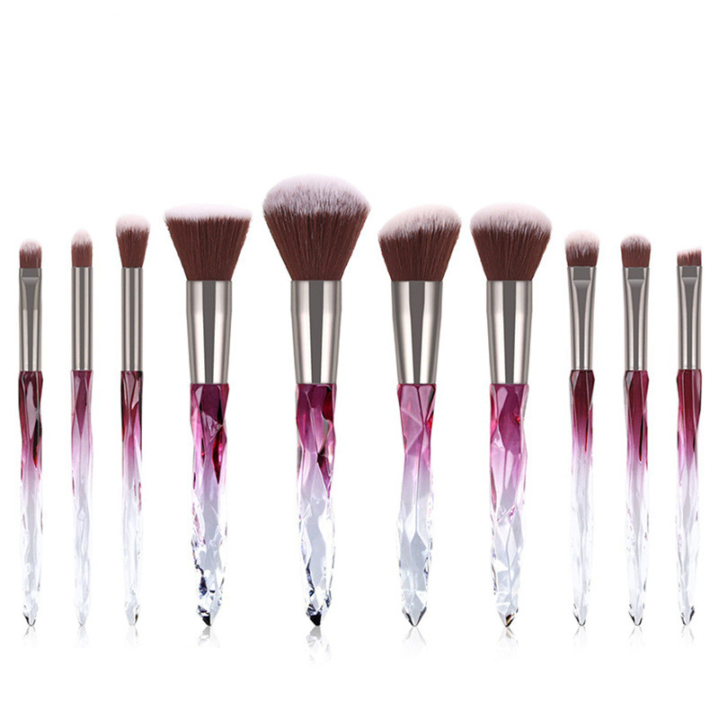 10 Crystal makeup brushes with diamond handle - Image 3